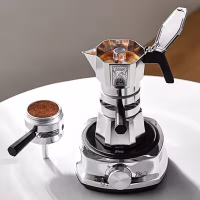 2-person Thermostatic Double-valve Mocha Coffee Pot 120ML Household Small Coffee Machine with Powder Dispenser Espresso Pot 1