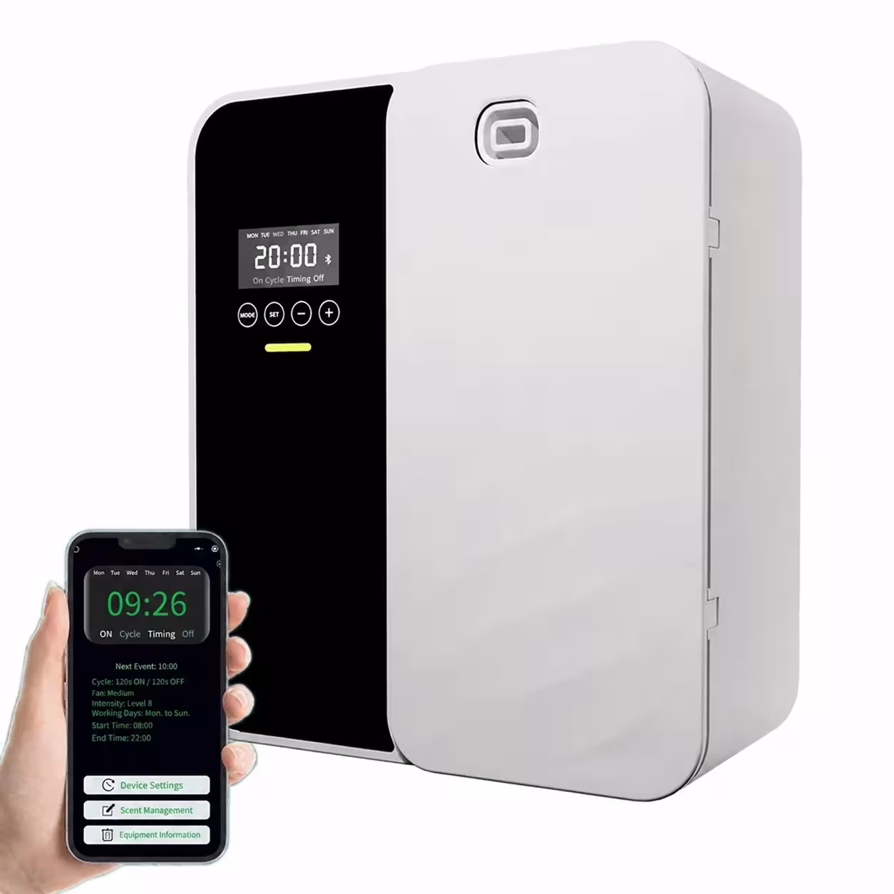 Bluetooth Electronic Fragrance Diffuser for 1000m³ Rooms with Wall Mounting, 500ml