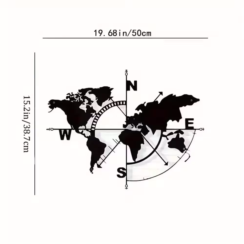 decoración de pared con mapa del mundo