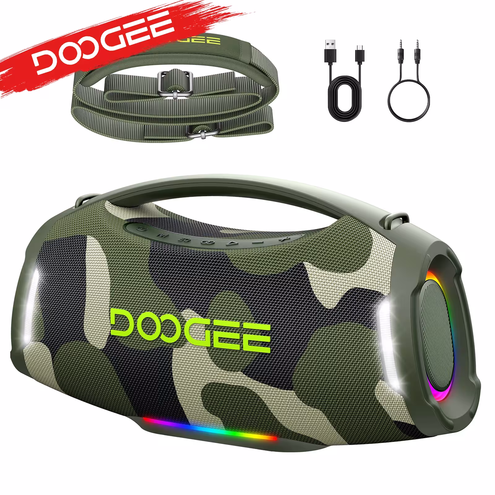 Enceinte Bluetooth portable DOOGEE Wild Boom Pro 250W avec éclairage RGB et TWS