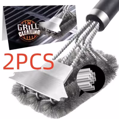 1/2PCS  Safe Grill Brush and Scraper with Deluxe Handle Grill Cleaner Brush Stainless Steel Bristle Grill Brush Accessories 1