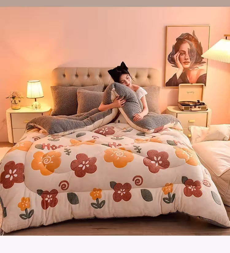 warm double-sided plush blanket