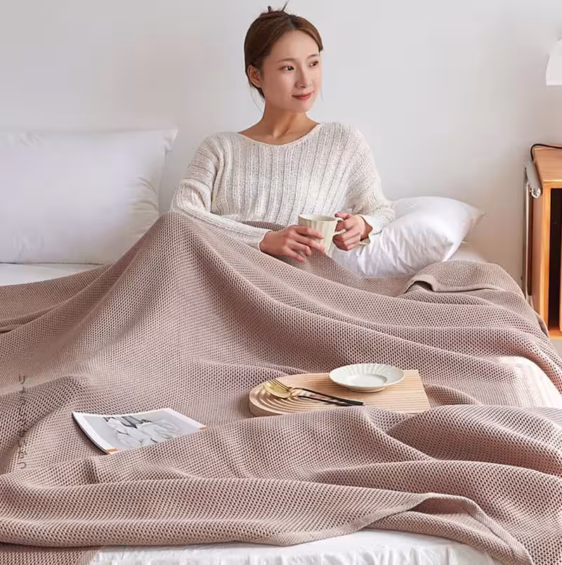 coperta in cotone waffle