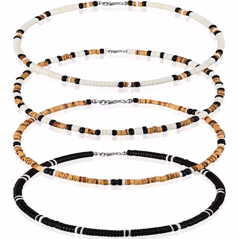 Collier de coquillages pour hommes et femmes, 4 pièces, bijou de style plage
