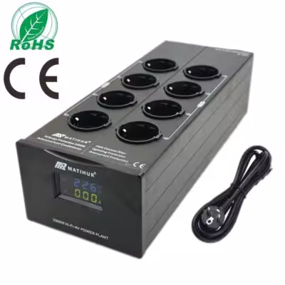 MATIHUR M-TR80  Audio Noise AC Power Filter Power Conditioner Power Purifier Surge Protection with EU Outlets Power Strip 1