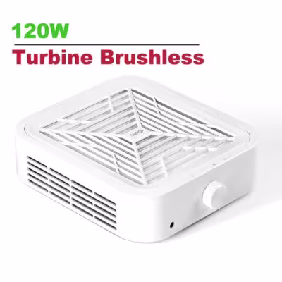 Aspirapolvere per polvere di unghie con motore a turbina, potenza 120W, velocità regolabile, filtro rimovibile