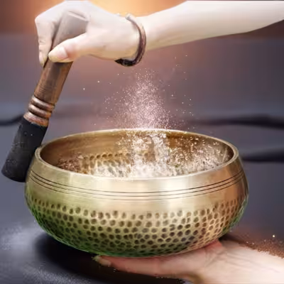 Authentic Handmade Tibet Singing Bowl Nepal Brass Meditation Sound Bowl for Yoga Chakra Healing Relaxation with Leather Striker 1