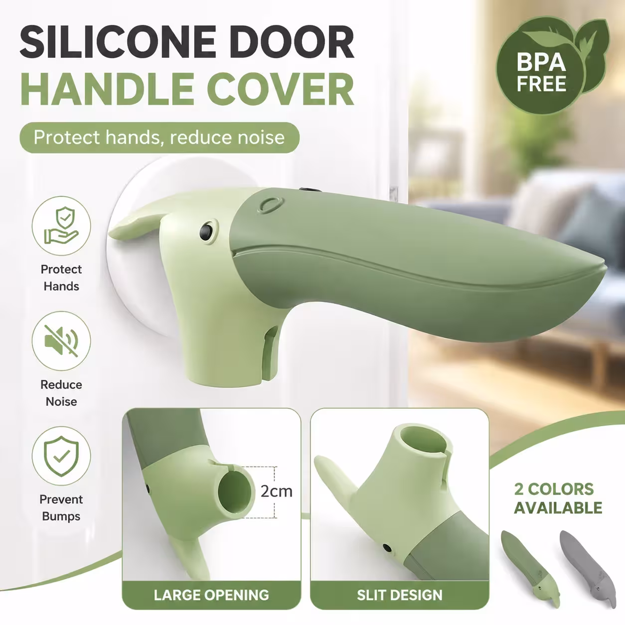 Custodia protettiva in silicone per maniglie delle porte per bambini, a forma di uccellino, protegge dagli urti e dalle pareti.