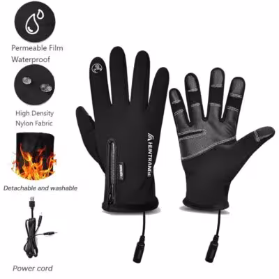 Guantes de invierno unisex, impermeables, resistentes al viento, con pantalla táctil y cremallera