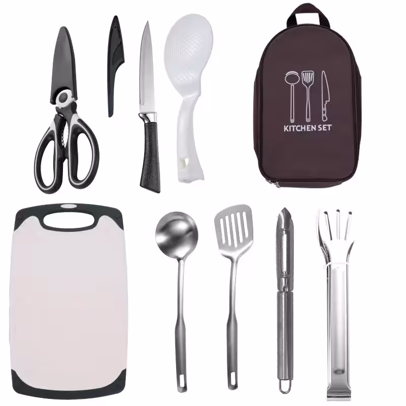 Portable camping kitchen set.