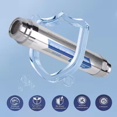 Central Water Descaler Whole House, LPS Ion Polarization Technology,No Salt No Electricity,86% Scale Prevention Silver Electrodes, 304 Stainless Steel 15-Year for Home, DN20 3/4" for Copper PVC PEX Pipe 1