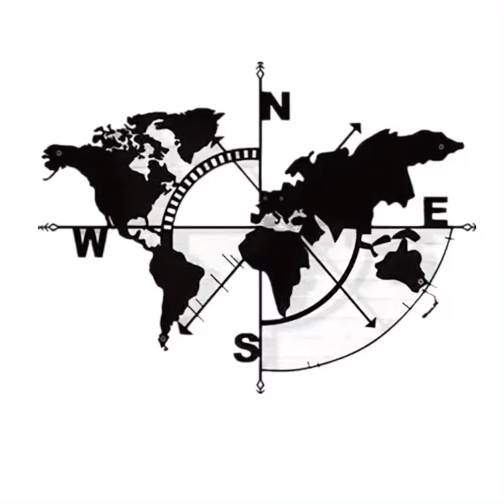 decoración de pared con mapa del mundo