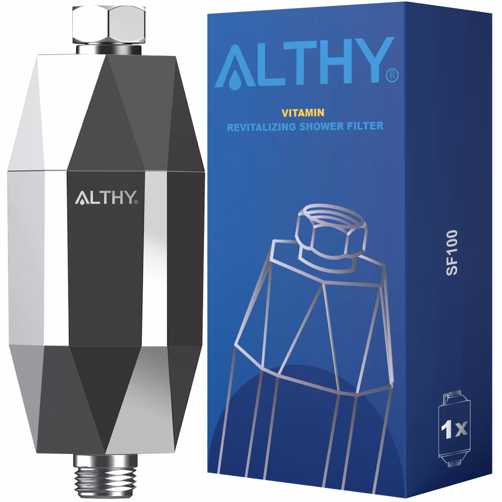 ALTHY SF100 shower water filter with Vitamin C, for removing chlorine and heavy metals