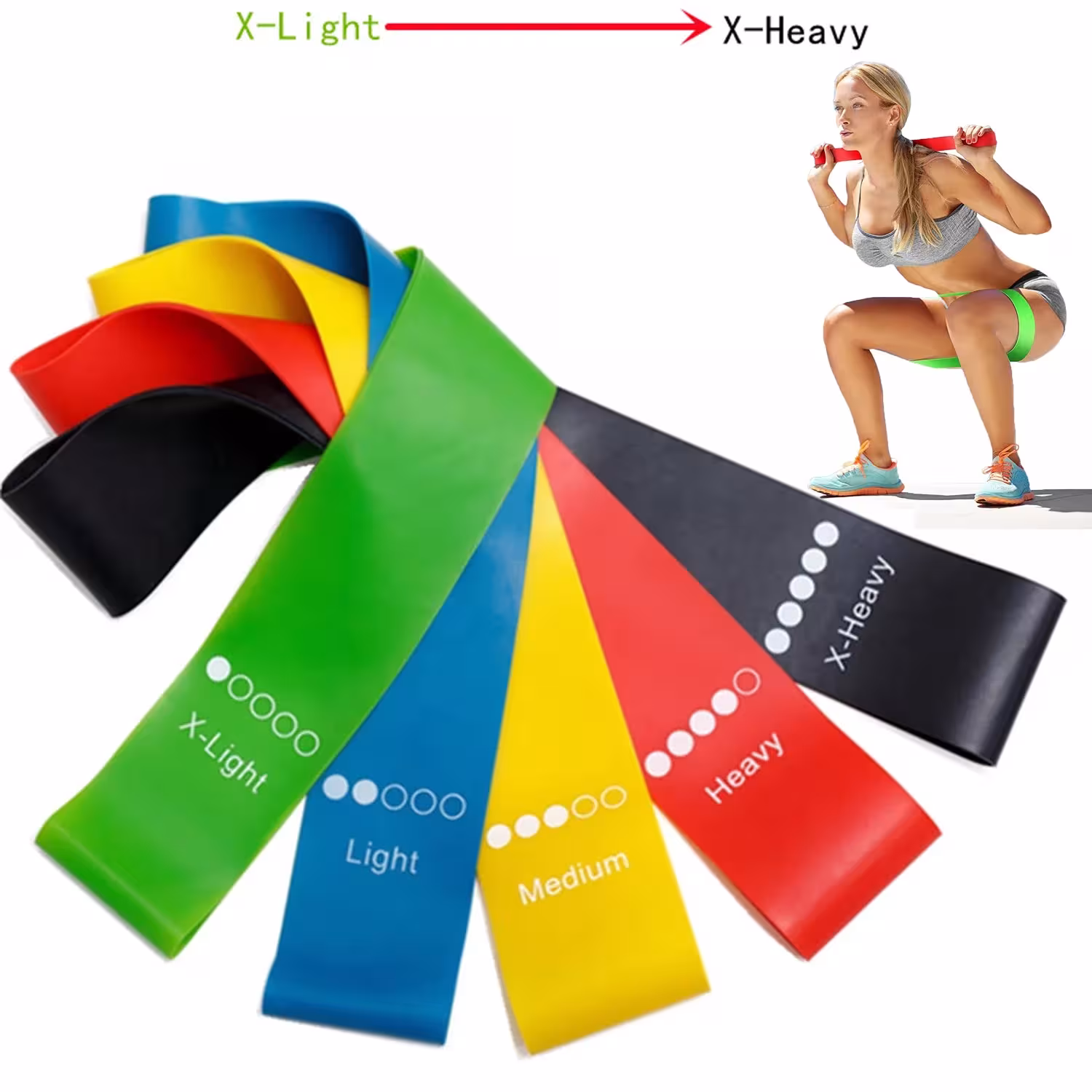 Set di elastici di resistenza in TPE per fitness, yoga ed allenamenti a casa