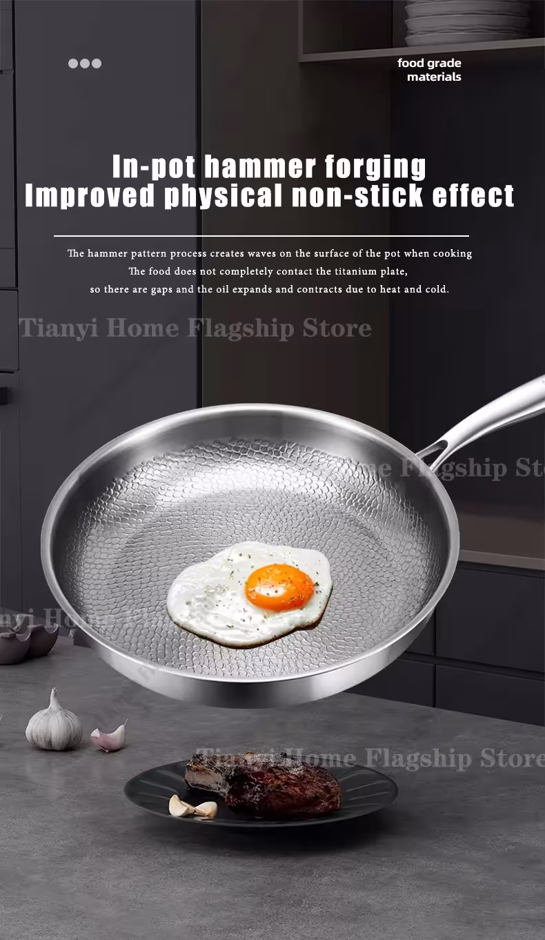 Titanium frying pan, without accessories