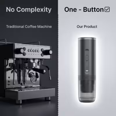 Portable Capsule Coffee Machine, 20Bar Wireless Espresso Maker with 7500mAh Battery, 2-in-1 for Nespresso Capsule & Ground Coffee, 92°C Fast Heating for Home Car Travel ( Black) 1