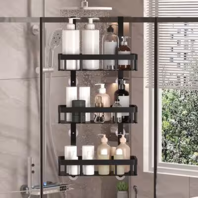 Bathroom Wall Mounted Three-Layer Storage Rack, Door Mounted Rack, Shower Gel Rack, Shower Room Supplies Storage Rack 1