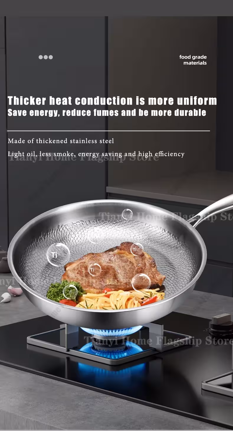 Titanium frying pan, without accessories