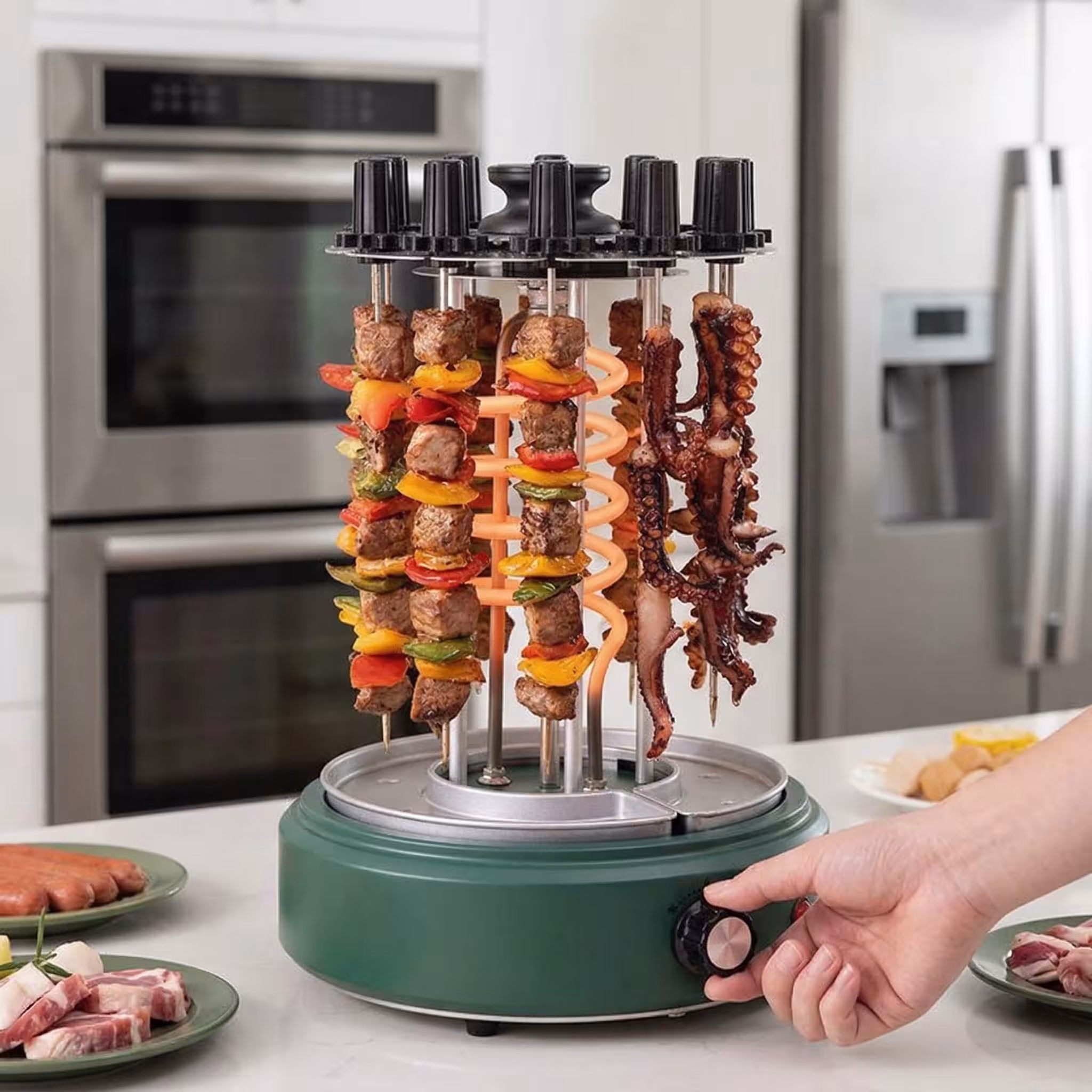 grill vertical pour brochettes