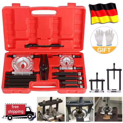 12Pcs Bearing Puller Tool Bearing Removal Tool Bearing Splitter Gear Puller Double Disc with Box 1