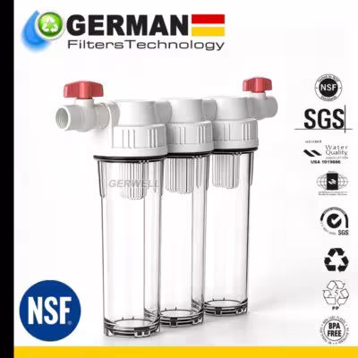 3-Stage Household Water Filter Transparent Plastic Housing, DIY Matches Universal 10 Inch Filter Cartridges, Filters Excluded 1
