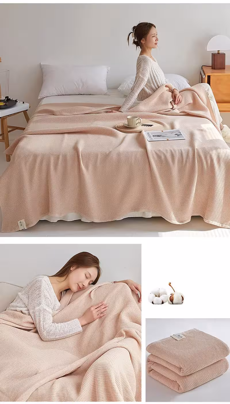 coperta in cotone waffle