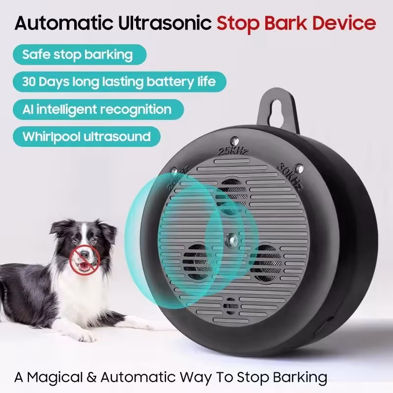 Dispositivo ultrasónico anti-ladridos para perros, para uso en exteriores, recargable, alcance de 10 metros, resistente al agua