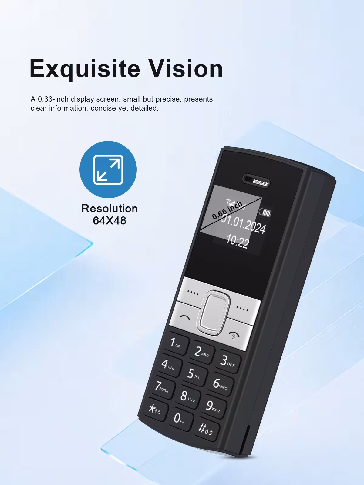 mini mobilusis telefonas