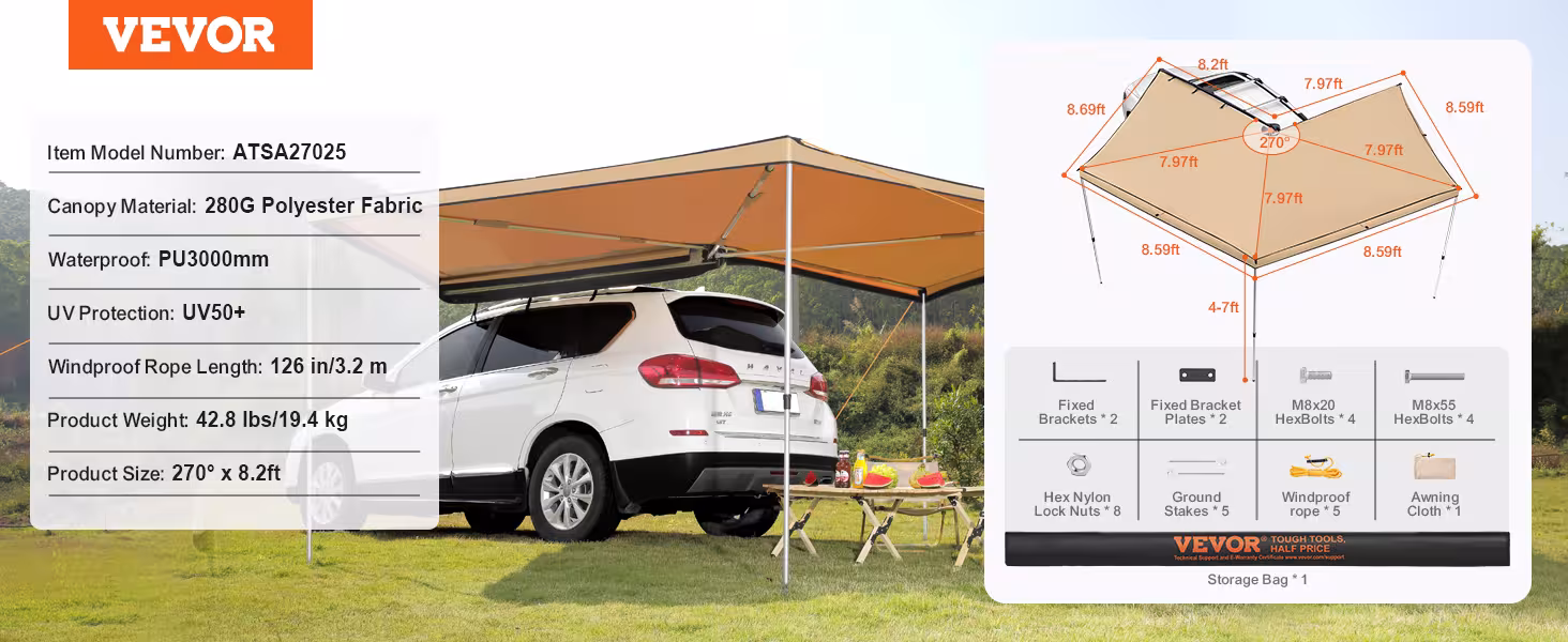 Auvent latéral pour voiture