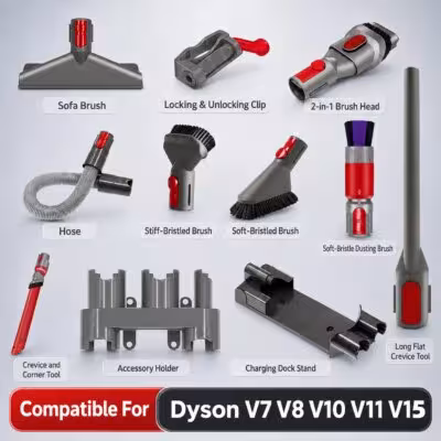 Compatible For Dyson V7 V8 V10 V11 V15 Vacuum Accessories 11Pcs Attachment Tool Kit Crevice Brush Hose Holder Dock Stand Parts 1