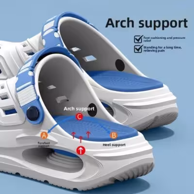 Cool Slippers with Arch Support Anti-Slip Soft Sole Wear-Resistant Breathable Odor Proof Thick Sole Summer Hole Shoes 1