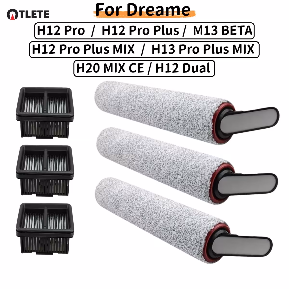 HEPA filtras ir šepečio ritinėlis Dreame H12 Pro/M13 BETA/H12Pro Plus Mix/H12 Plus dulkių siurbliams
