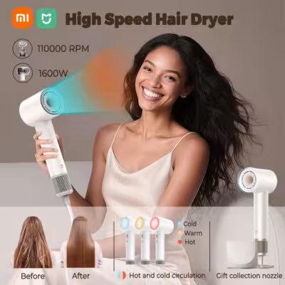 XIAOMI MIJIA High Speed Hair Dryer Professional Negative Ion Hair Care 110,000 Rpm 1600W Electric Portable Hair Dryer 1