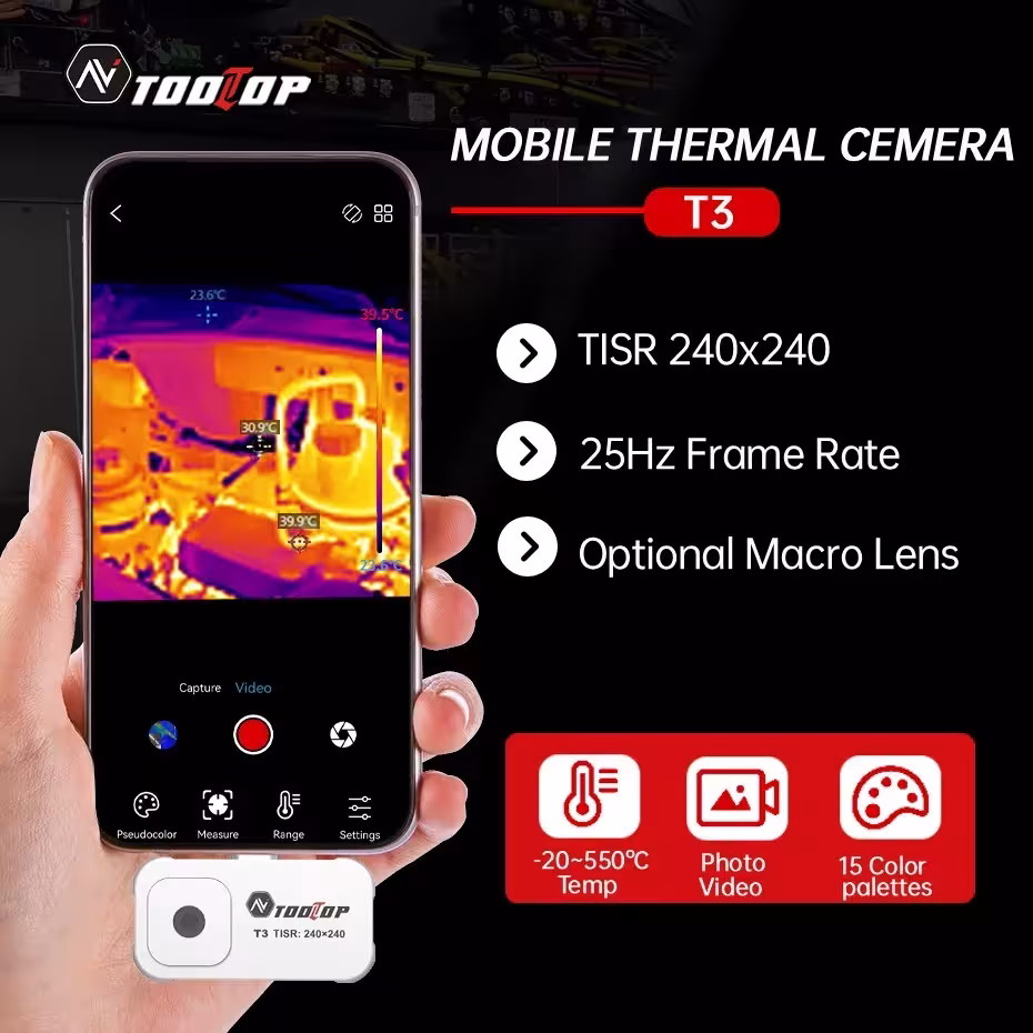 TOOLTOP T3 Type-C terminis vaizdo kameros priedas telefonui 240×240 25Hz
