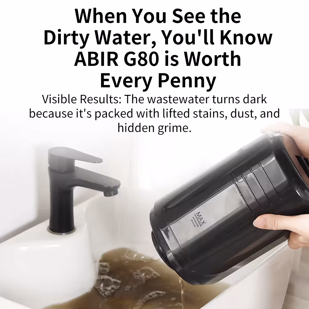 ABIR G80 Portable Carpet and Upholstery Cleaner, 15000PA Suction Power, Self-Cleaning Function