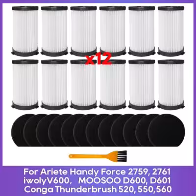 Filter Compatible For MOOSOO D600, D601, IWOLY V600 / Cecotec Conga Thunderbrush 520, 550, 560 / Ariete Handy Force 2761, 2759 1