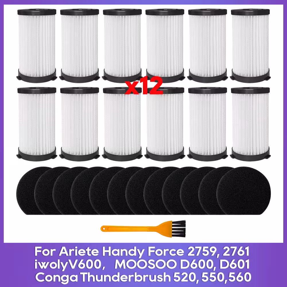Filtro para aspiradora, compatible con MOOSOO D600, D601, IWOLY V600, Conga Thunderbrush 520/550/560, Ariete 2761/2759