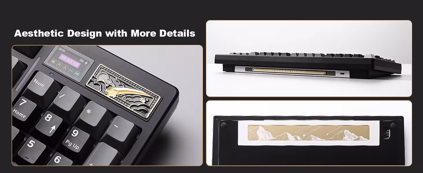 Mechanical gaming keyboard with LCD screen