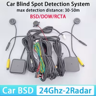 24Ghz Millimeter Wave Radar BSD Blind Spot Detection System Safety Driving Monitoring Assistant 30M Change Lane Safer DOW RCTA 1