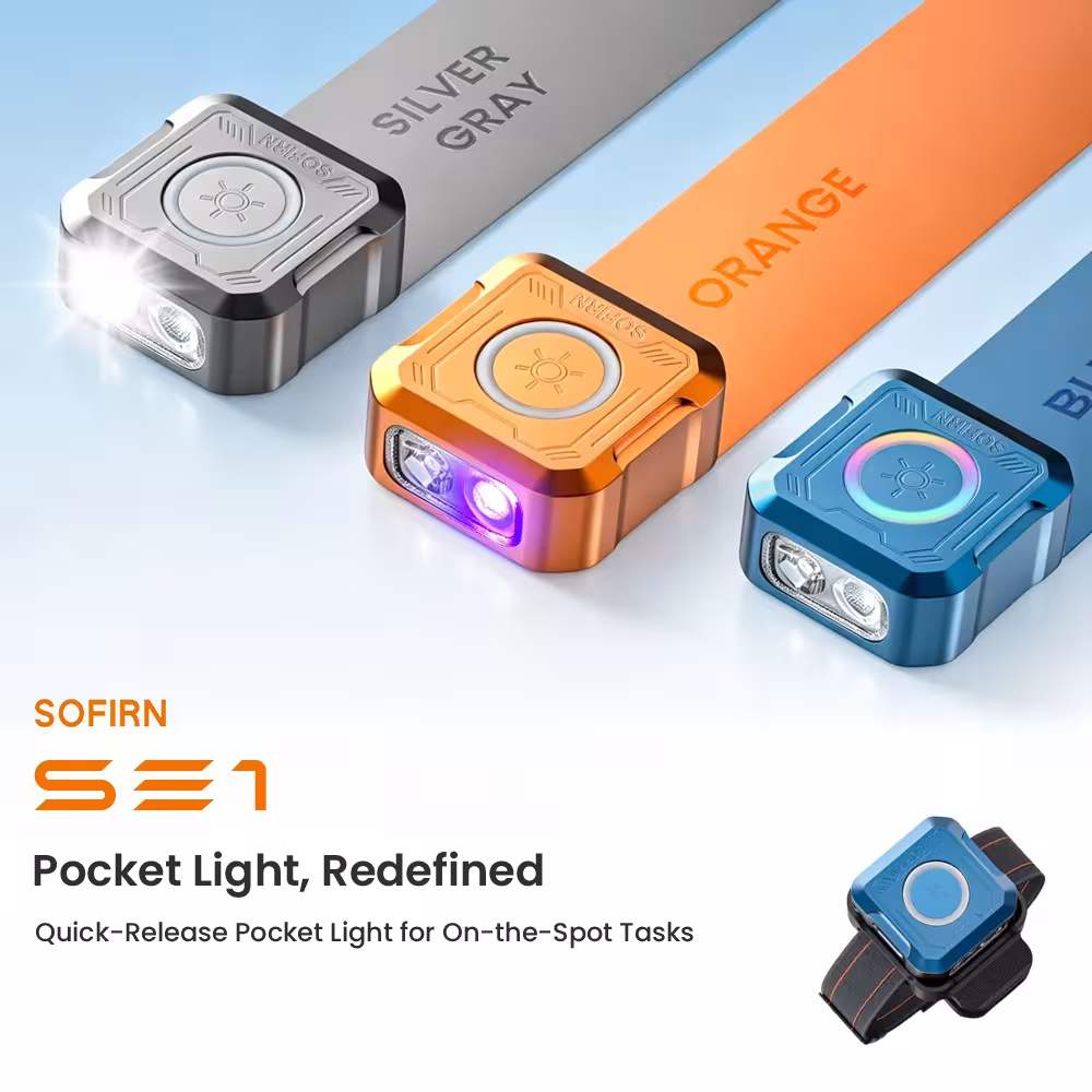 SOFIRN SE1 mini EDC flashlight 300LM with RGB ring, UV light and magnet