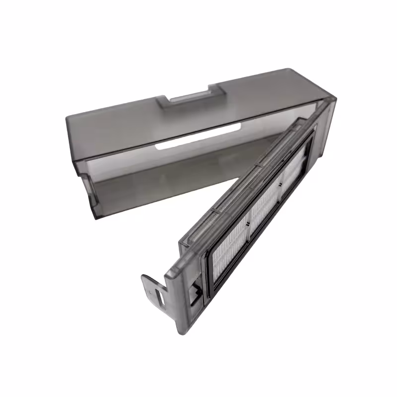 Dust container with HEPA filter