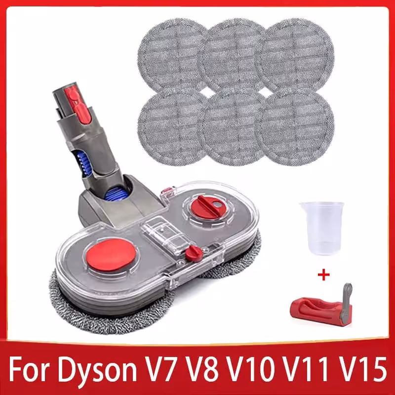 Elektrinė šluostė Dyson V7 V8 V10 V11 V15 dulkių siurbliams su vandens bakeliu ir 6 šluostėmis