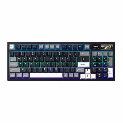 YUNZII IF99 Black Mechanical Gaming Keyboard, QMK/VIA Custom Smart LCD Display Wireless Gasket Hot Swap RGB Keyboard for Mac/Win 1