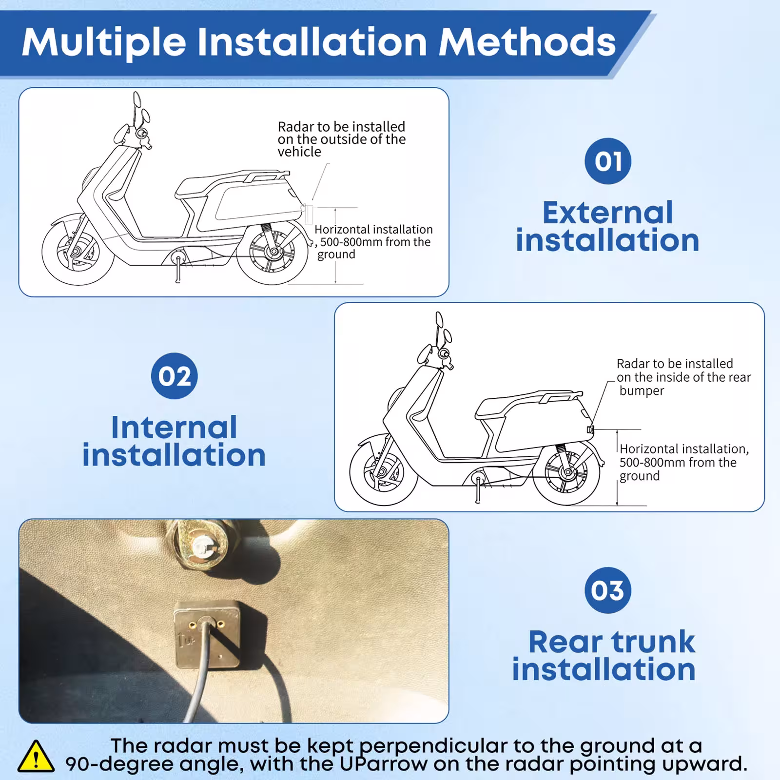 radar de punto ciego para motocicleta