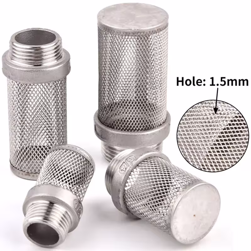 filtre à mailles avec filetage interne