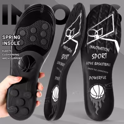 【Xxin】Spring Silicone Gel Shoe Insole Pad Elastic Sport Shoes Cushioning Insoles For Basketball Size35-46 1
