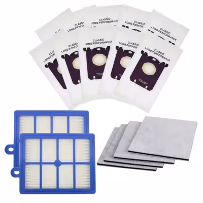 Vacuum Cleaner Dust Bags for H12 Hepa Filter+ Motor Cotton Filter Fit for Philips Electrolux Cleaner 1