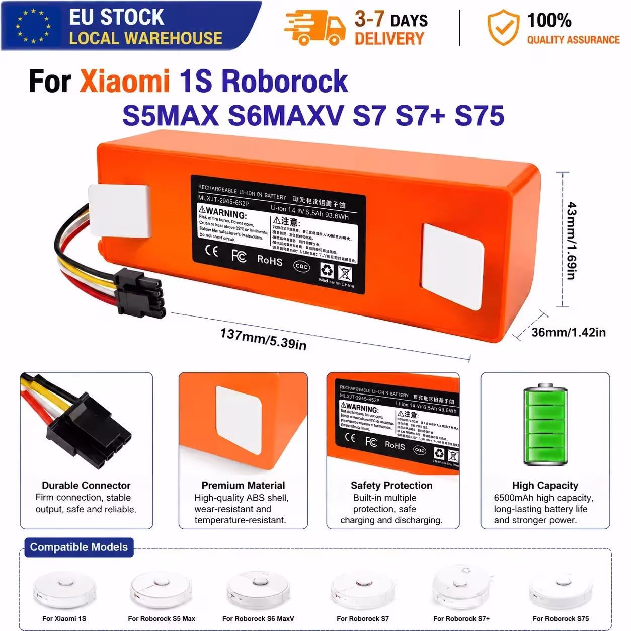 Roborock vacuum cleaner battery