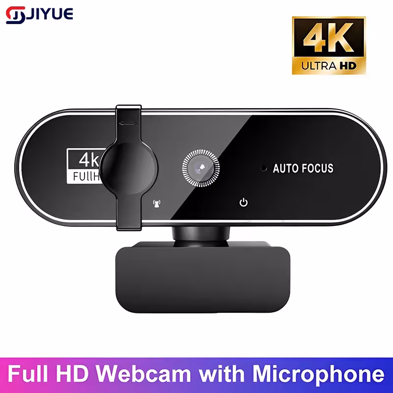 4K internetinė kamera su autofokusu ir mikrofonu, Full HD 1080P web kamera kompiuteriui