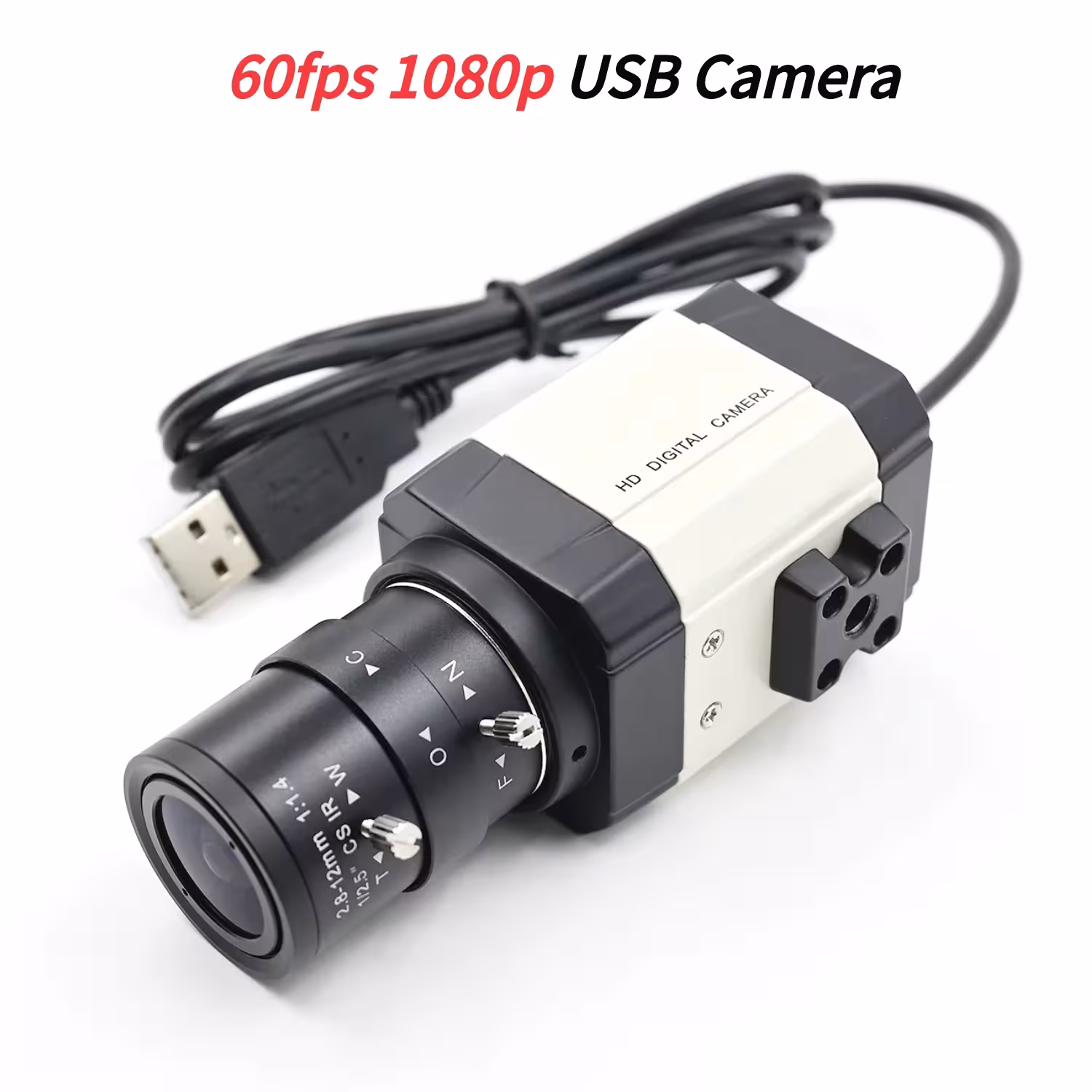 GXIVISION USB camera 1080P 60fps 2MP with 2.8-12mm/5-50mm CS lens, Windows/Linux/Android